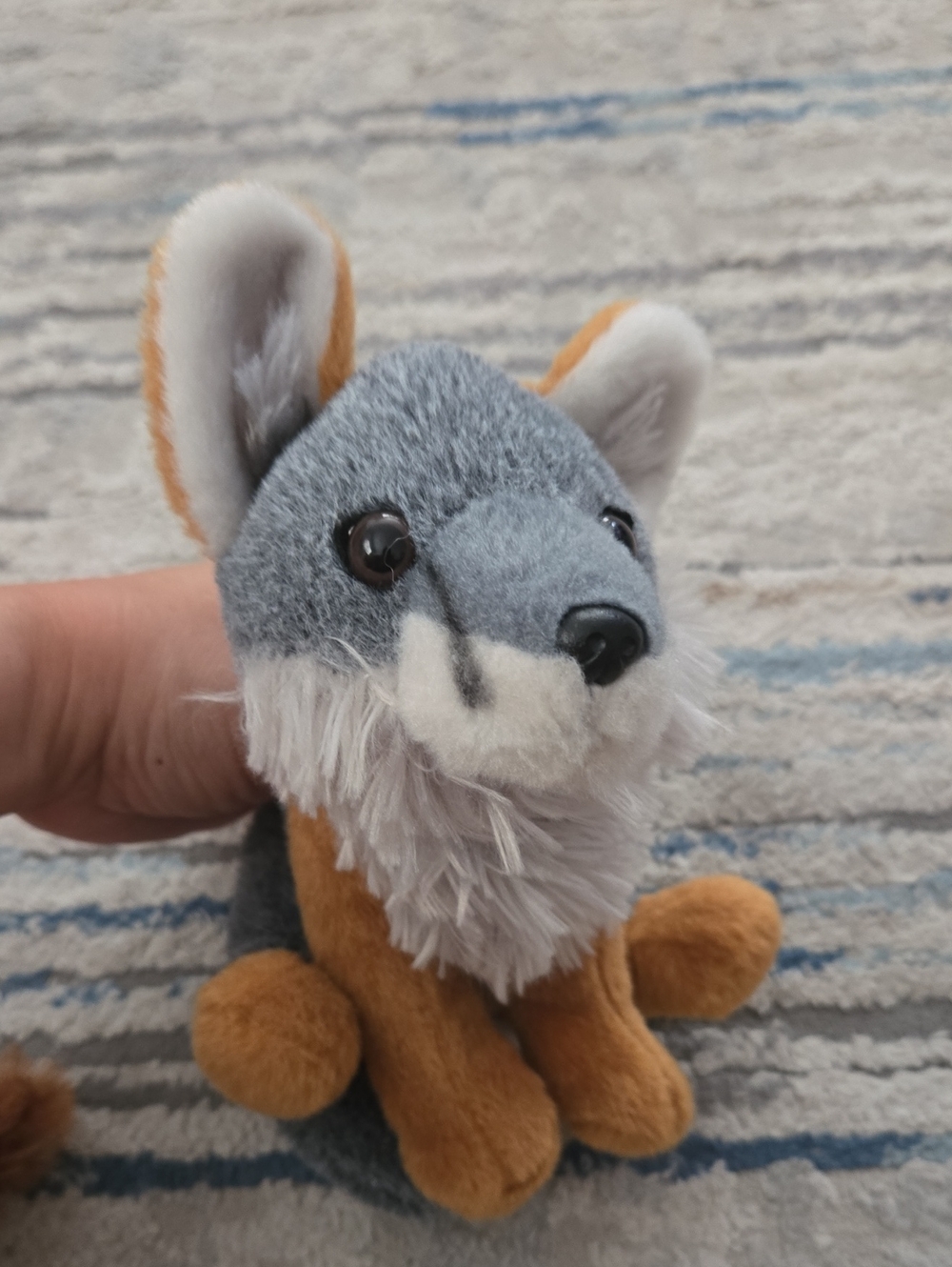 Plush Grey and Brown Fox Stuffed Animal - Soft Kids Toy